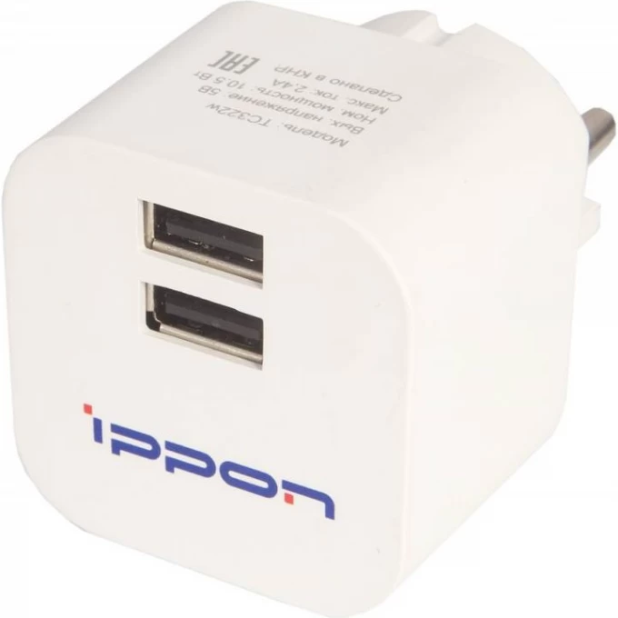 Сетевое зарядное устройство IPPON TC322W, цвет белый 864442 Сетевое зарядное устройство IPPON TC322W, цвет белый 864442